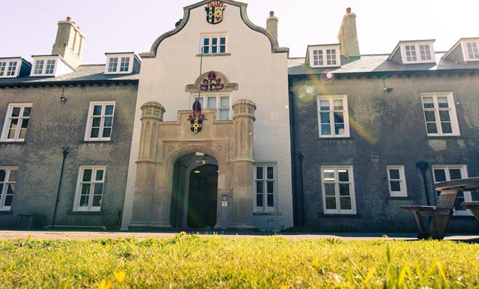 Main entrance of Carmarthenshire Museum in the sunlight